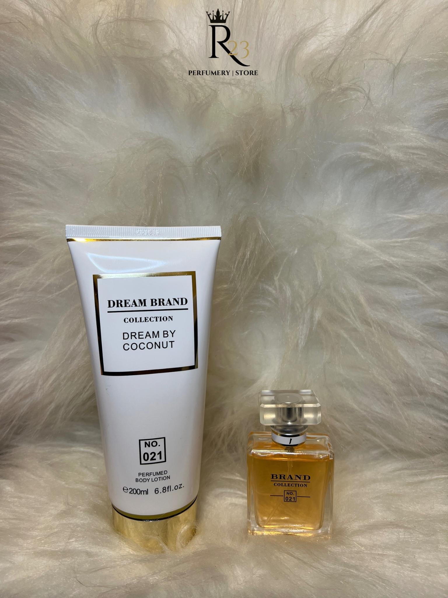 KIT - Brand Collection 021 – Inspiração Coco Mademoiselle + Loção Hidratante Corporal Dream Brand Collection 021