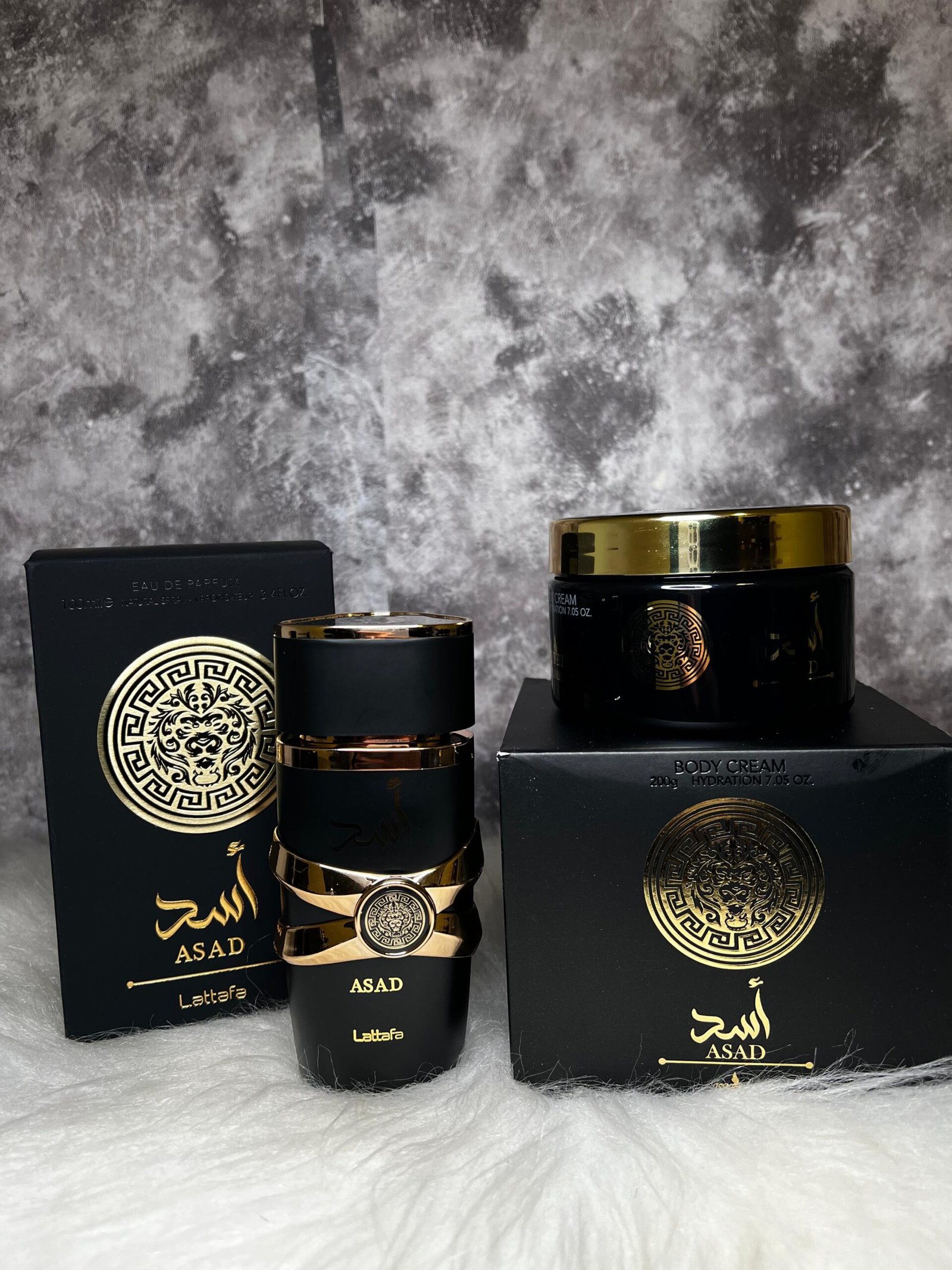 KIT - Lattafa Asad EDP + Creme Corporal  Isabelle La Belle 200g